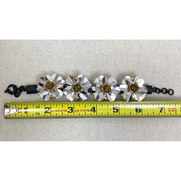 J. Crew RARE White/Black Stretch Braided Bracelet - Picture 7 of 7